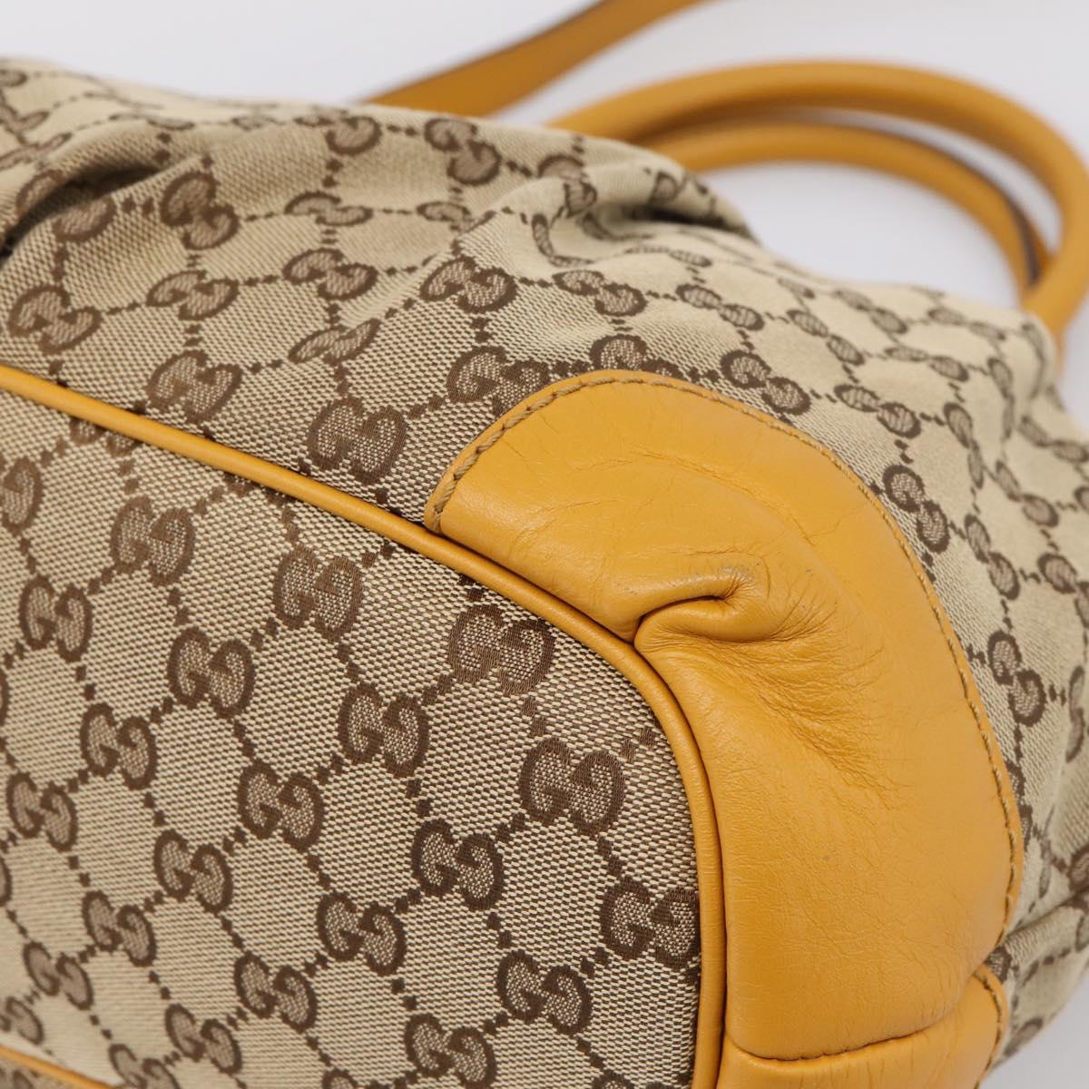 GUCCI GG Canvas Hand Bag 2way Beige Gold 247902 Auth ep16354
