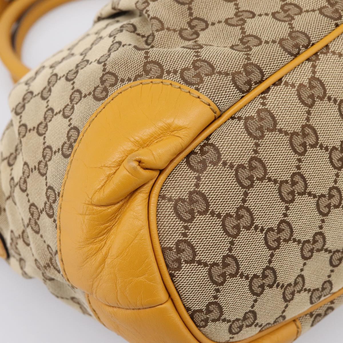GUCCI GG Canvas Hand Bag 2way Beige Gold 247902 Auth ep16354