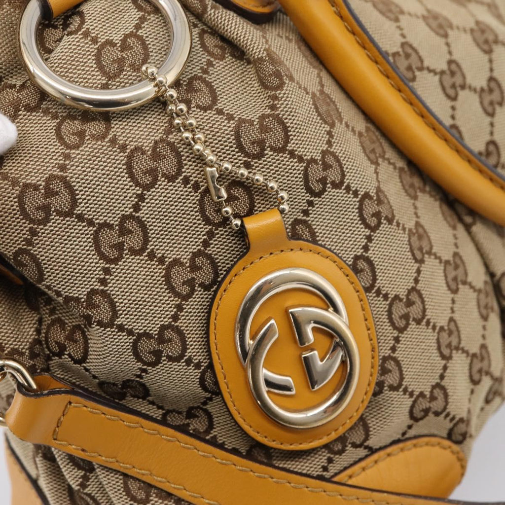 GUCCI GG Canvas Hand Bag 2way Beige Gold 247902 Auth ep16354