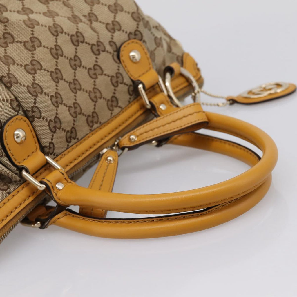 GUCCI GG Canvas Hand Bag 2way Beige Gold 247902 Auth ep16354