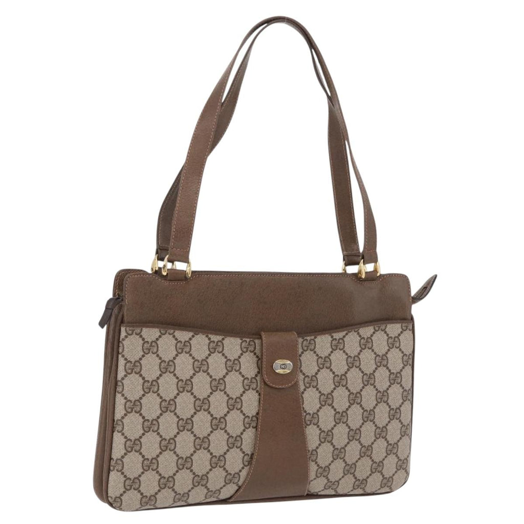 GUCCI GG Supreme Tote Bag PVC Beige Gold 86 02 021 Auth ep16415