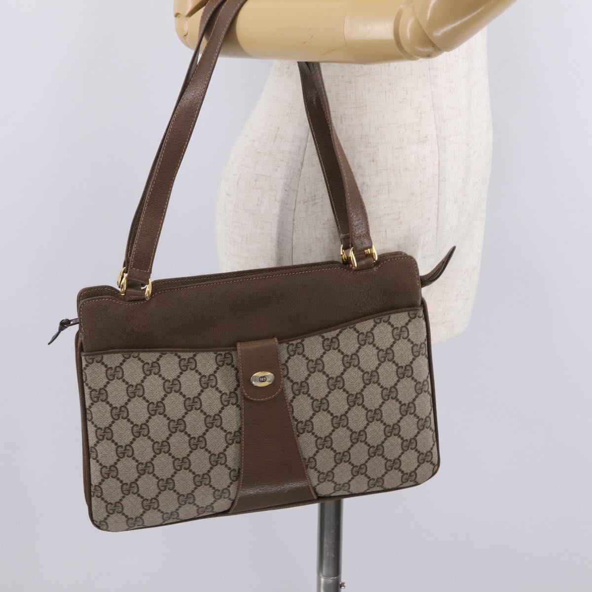 GUCCI GG Supreme Tote Bag PVC Beige Gold 86 02 021 Auth ep16415