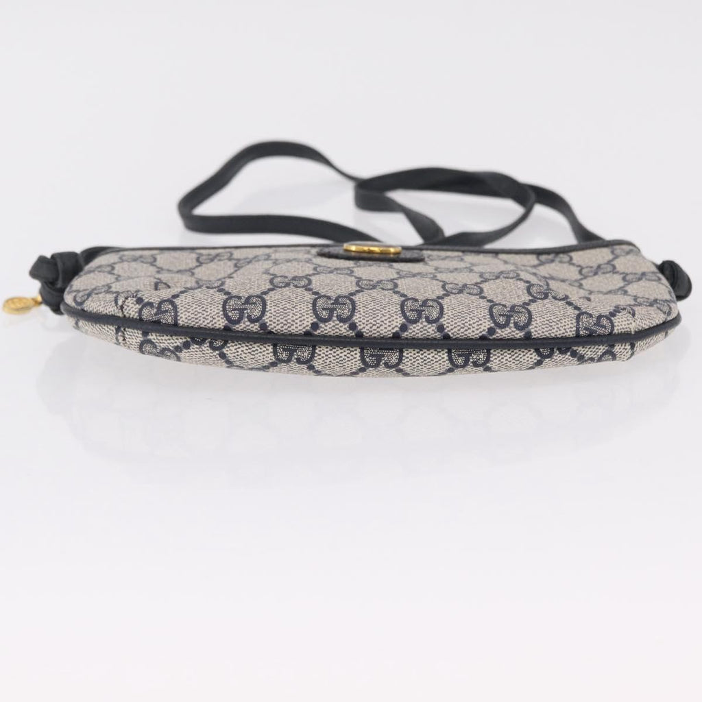 GUCCI GG Supreme Shoulder Bag PVC Navy Gold 378 02 020 Auth ep16478