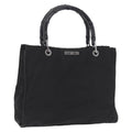 GUCCI Bamboo Tote Bag Nylon Black Silver 002 1016 Auth ep16523