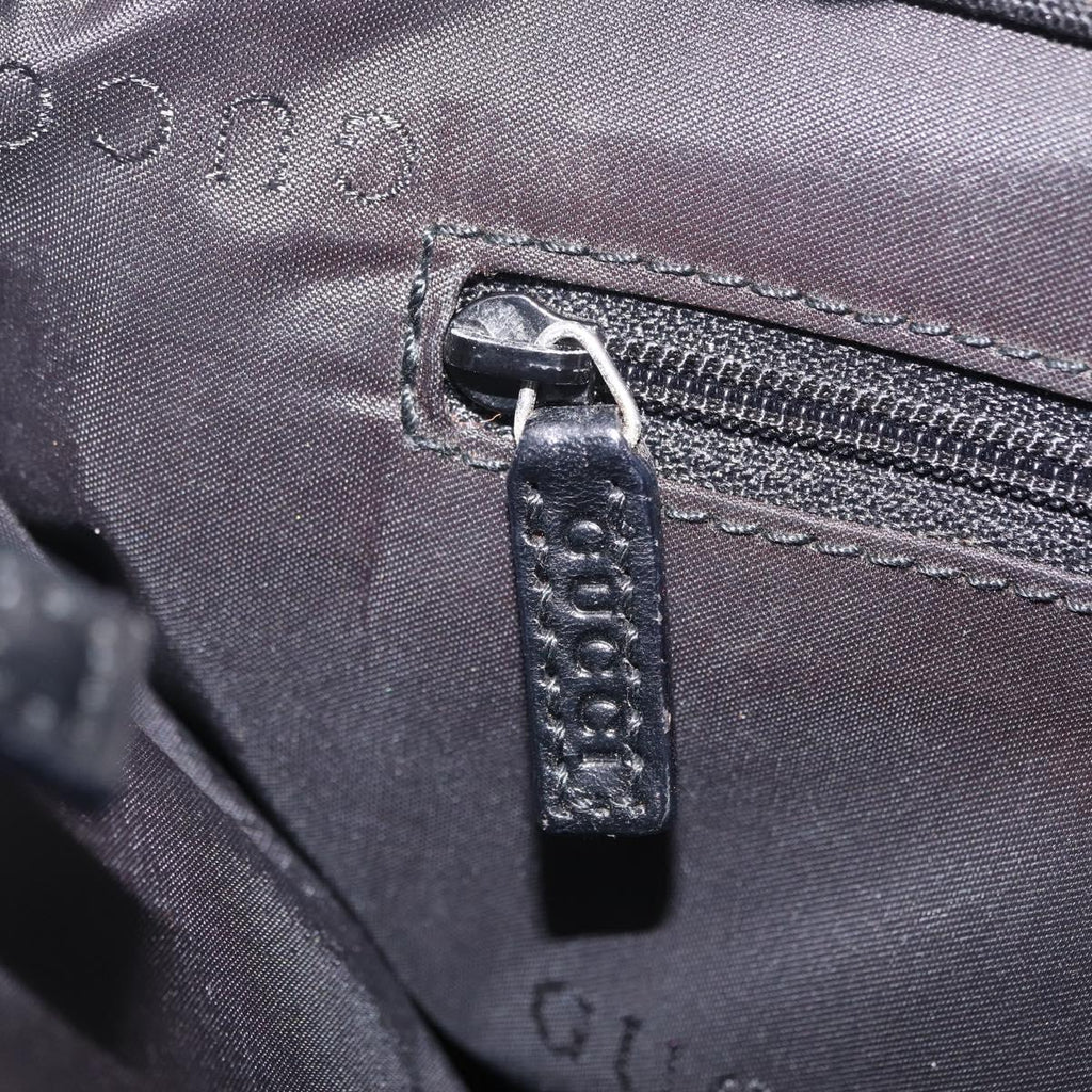GUCCI Bamboo Tote Bag Nylon Black Silver 002 1016 Auth ep16523