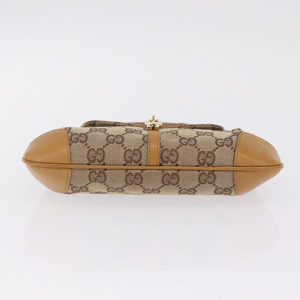 GUCCI GG Canvas Bamboo Jackie Hand Bag Beige Gold Tone 005 0811 Auth ep16573V