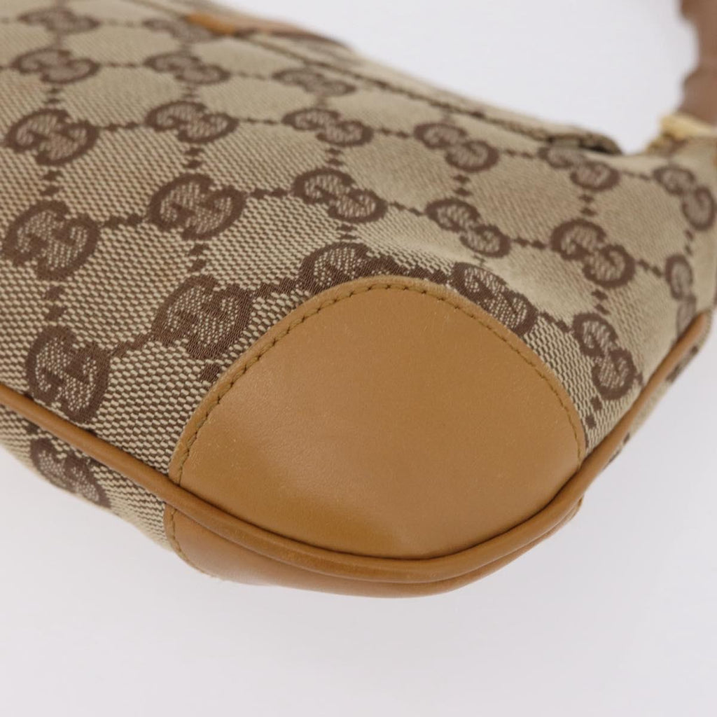 GUCCI GG Canvas Bamboo Jackie Hand Bag Beige Gold Tone 005 0811 Auth ep16573V