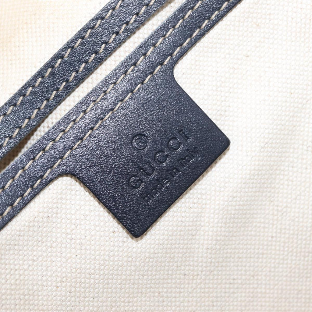 GUCCI GG Supreme Tote Bag PVC Navy Silver 223668 Auth ep16593A