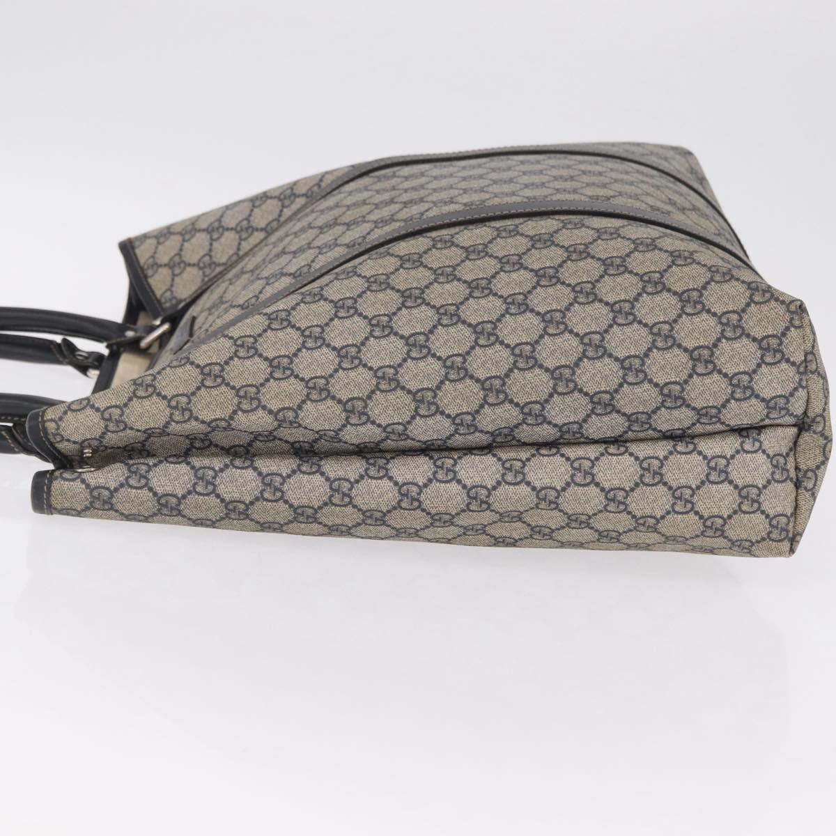 GUCCI GG Supreme Tote Bag PVC Navy Silver 223668 Auth ep16593A
