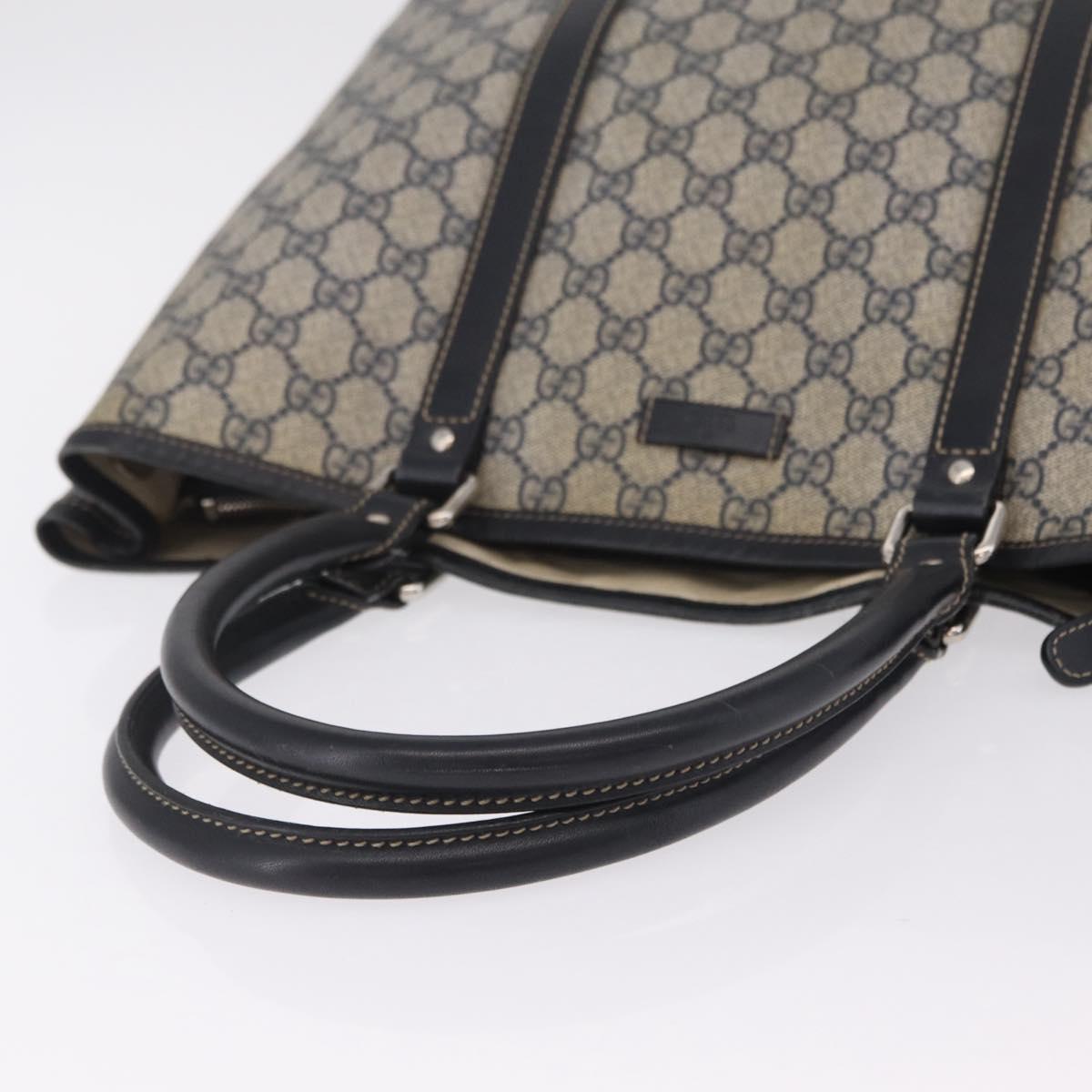 GUCCI GG Supreme Tote Bag PVC Navy Silver 223668 Auth ep16593A