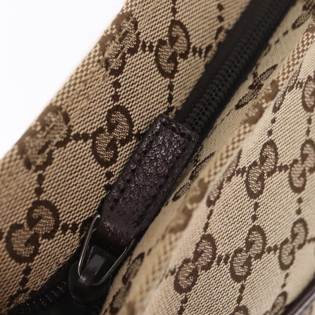GUCCI GG Canvas Web Sherry Line Shoulder Bag Beige Silver 189751 Auth ep16629V