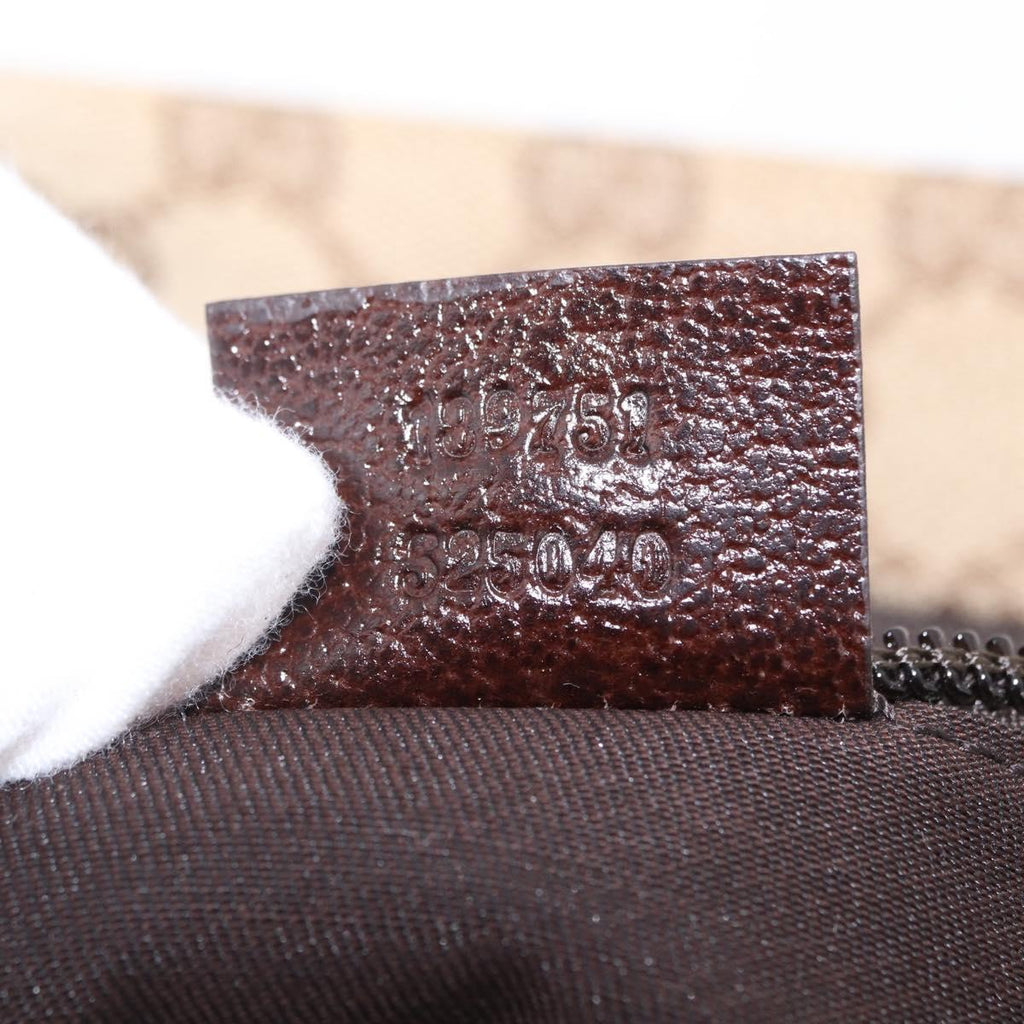 GUCCI GG Canvas Web Sherry Line Shoulder Bag Beige Silver 189751 Auth ep16629V