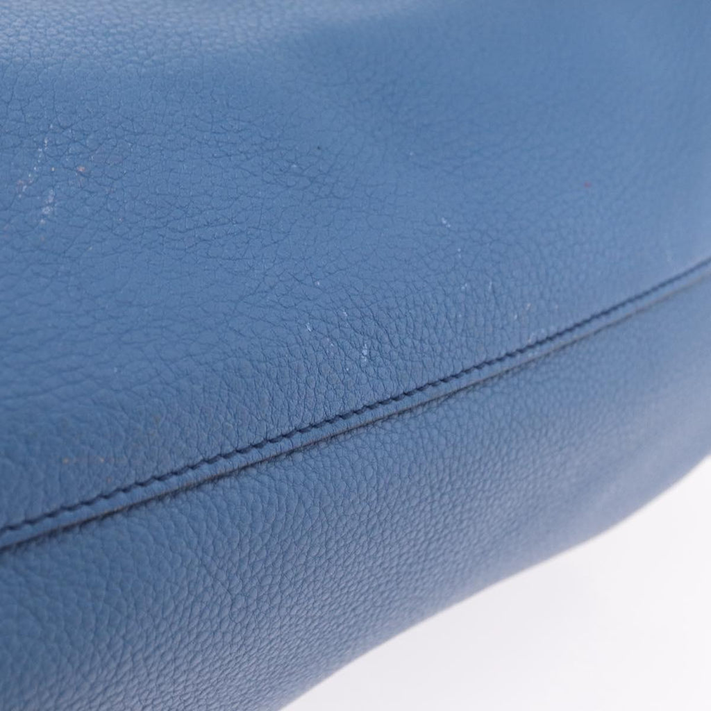 PRADA Tote Bag Leather 2way Blue Silver Auth ep16699V