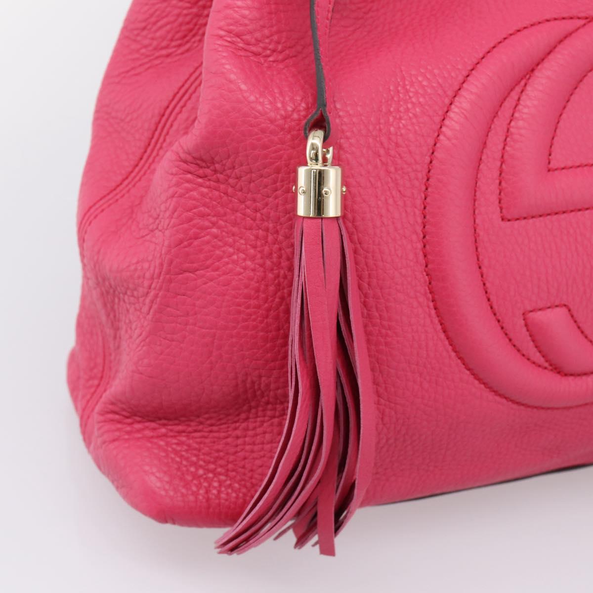 GUCCI Interlocking Soho Chain Tote Bag Leather Pink Gold 308982 Auth ep16700V