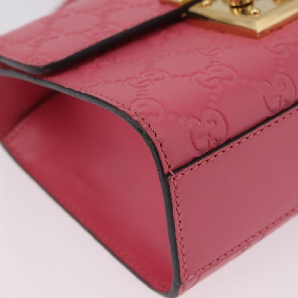 GUCCI GuccissimaGG Padlock Chain Shoulder Bag Leather 409487 Auth ep16719M