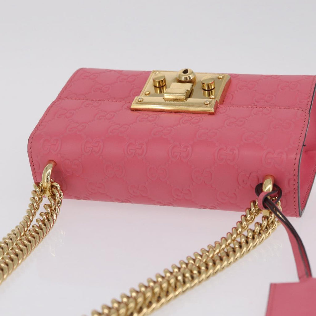 GUCCI GuccissimaGG Padlock Chain Shoulder Bag Leather 409487 Auth ep16719M