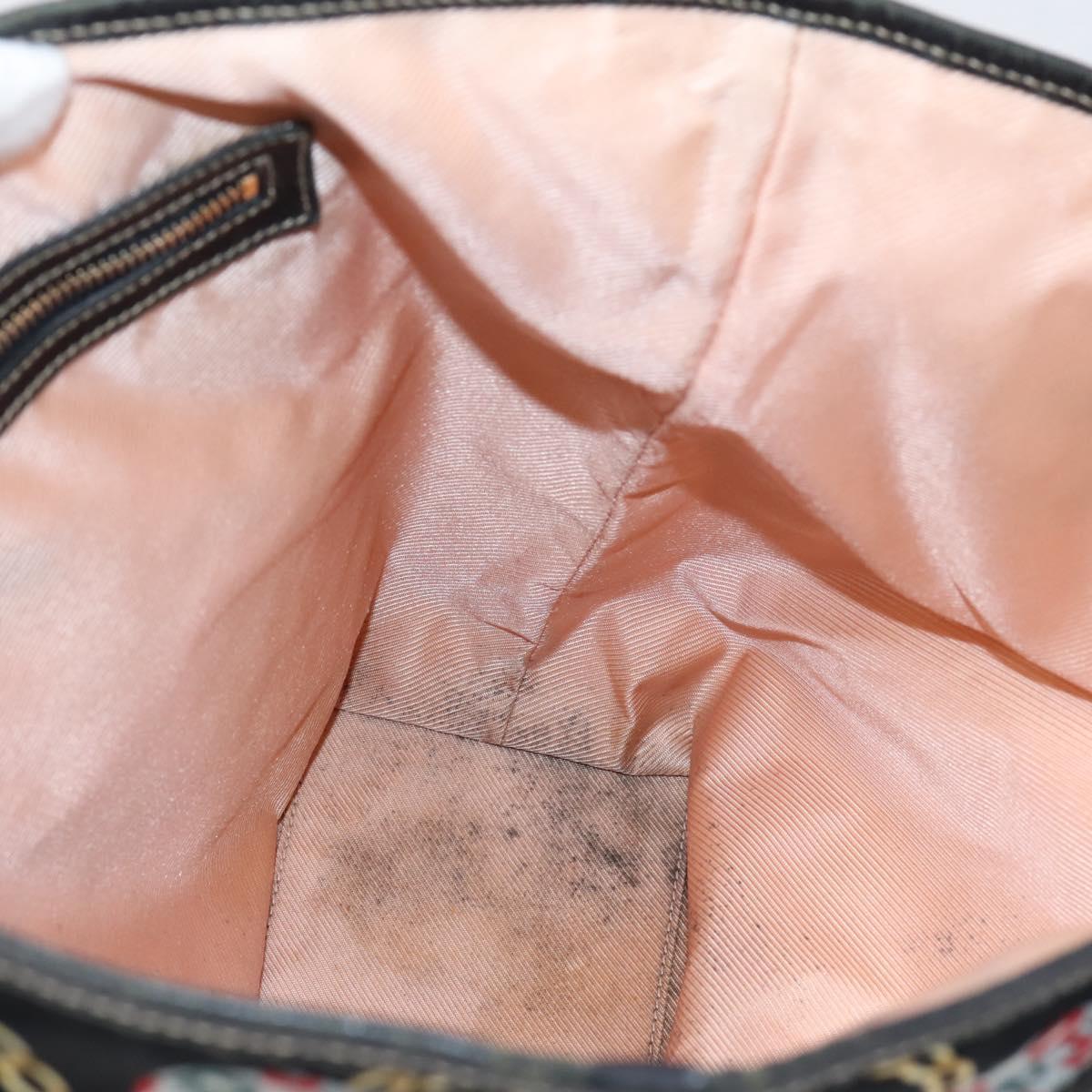 GUCCI Tote Bag Satin Black Gold 253009 Auth ep16818