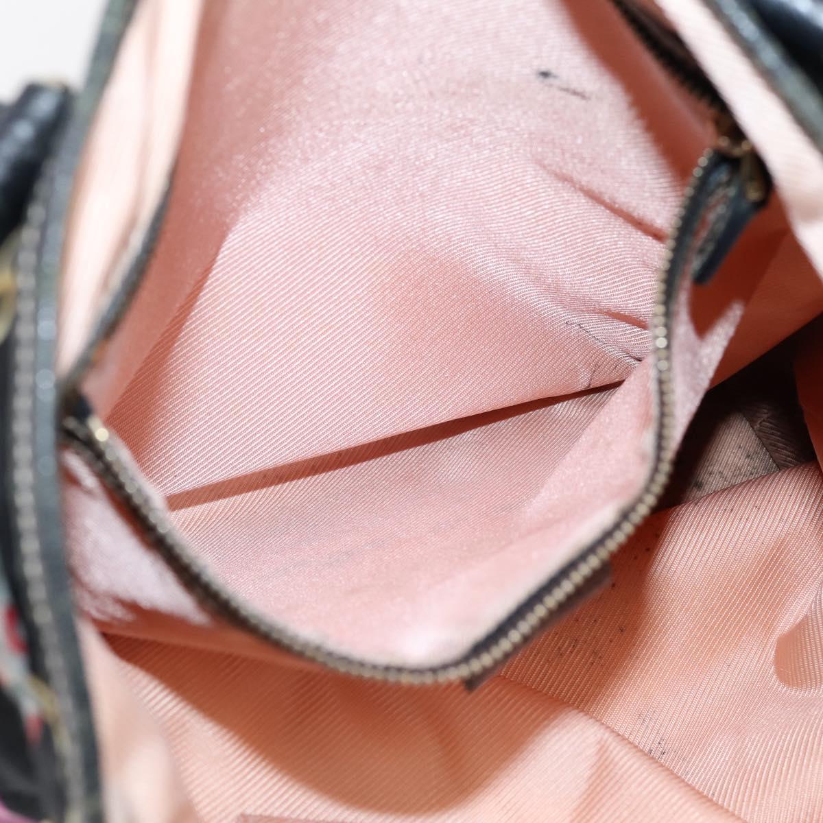 GUCCI Tote Bag Satin Black Gold 253009 Auth ep16818