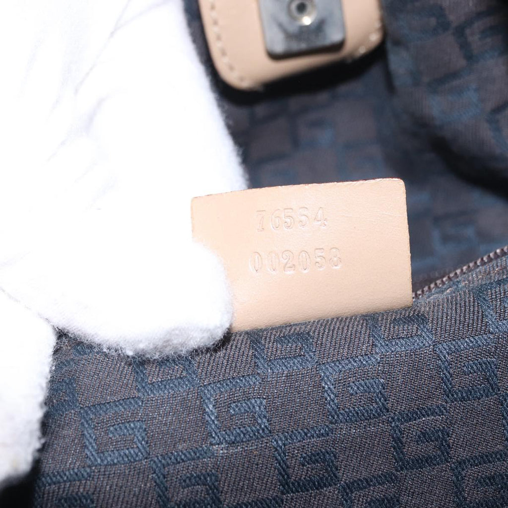 GUCCI Hand Bag Suede Beige 76554 Auth ep16831