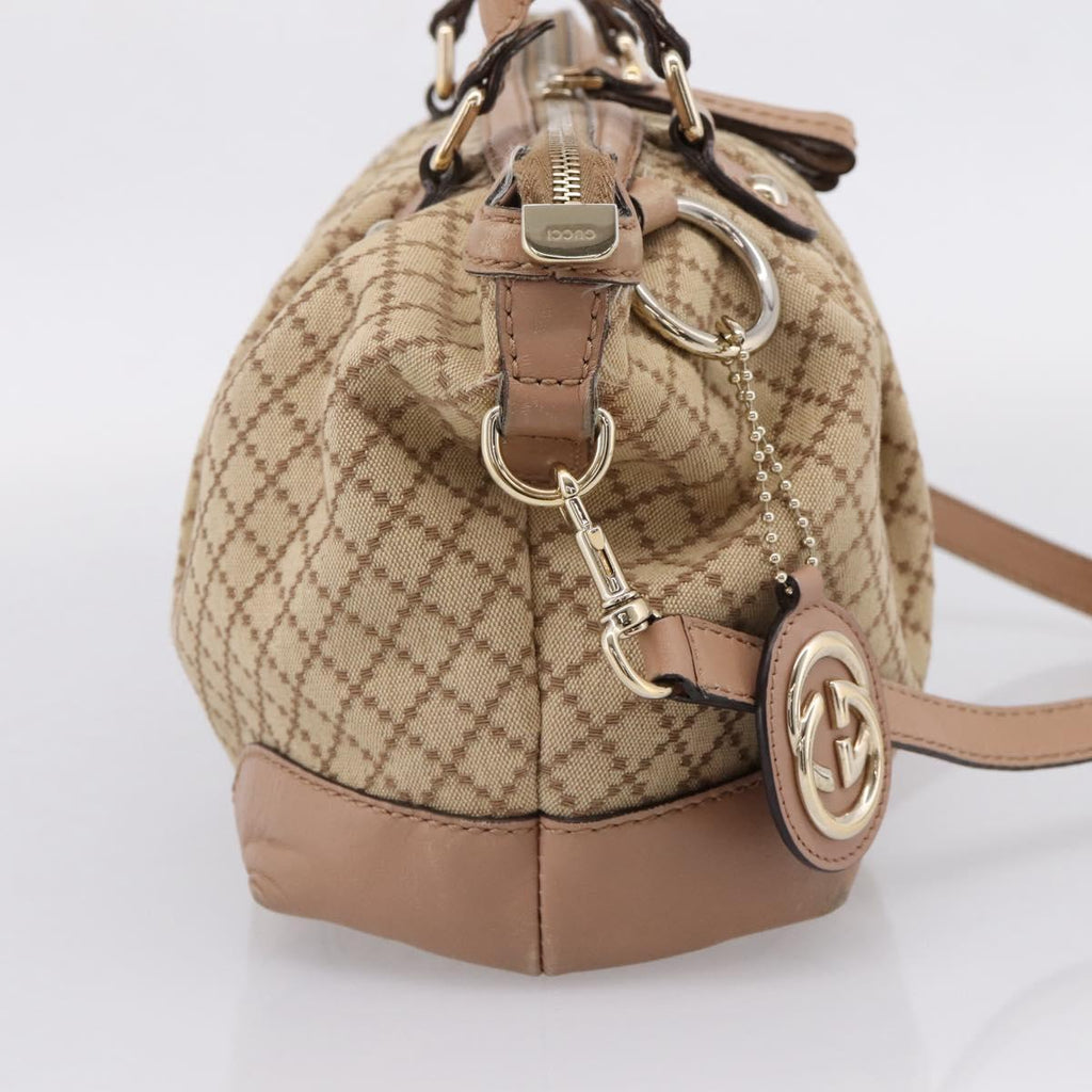 GUCCI GG Canvas Hand Bag 2way Beige Gold 247902 Auth ep16887