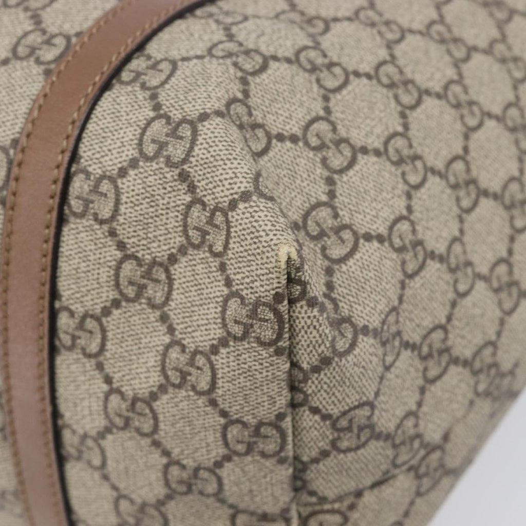 GUCCI Micro GG Supreme Tote Bag PVC Beige Gold 309613 Auth ep16905
