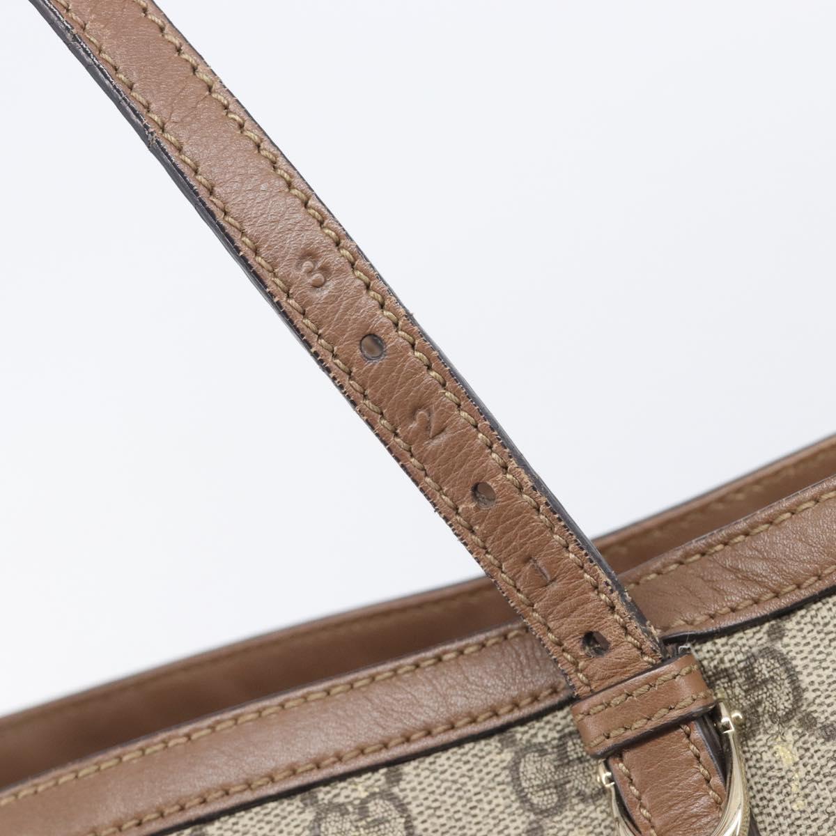 GUCCI Micro GG Supreme Tote Bag PVC Beige Gold 309613 Auth ep16905