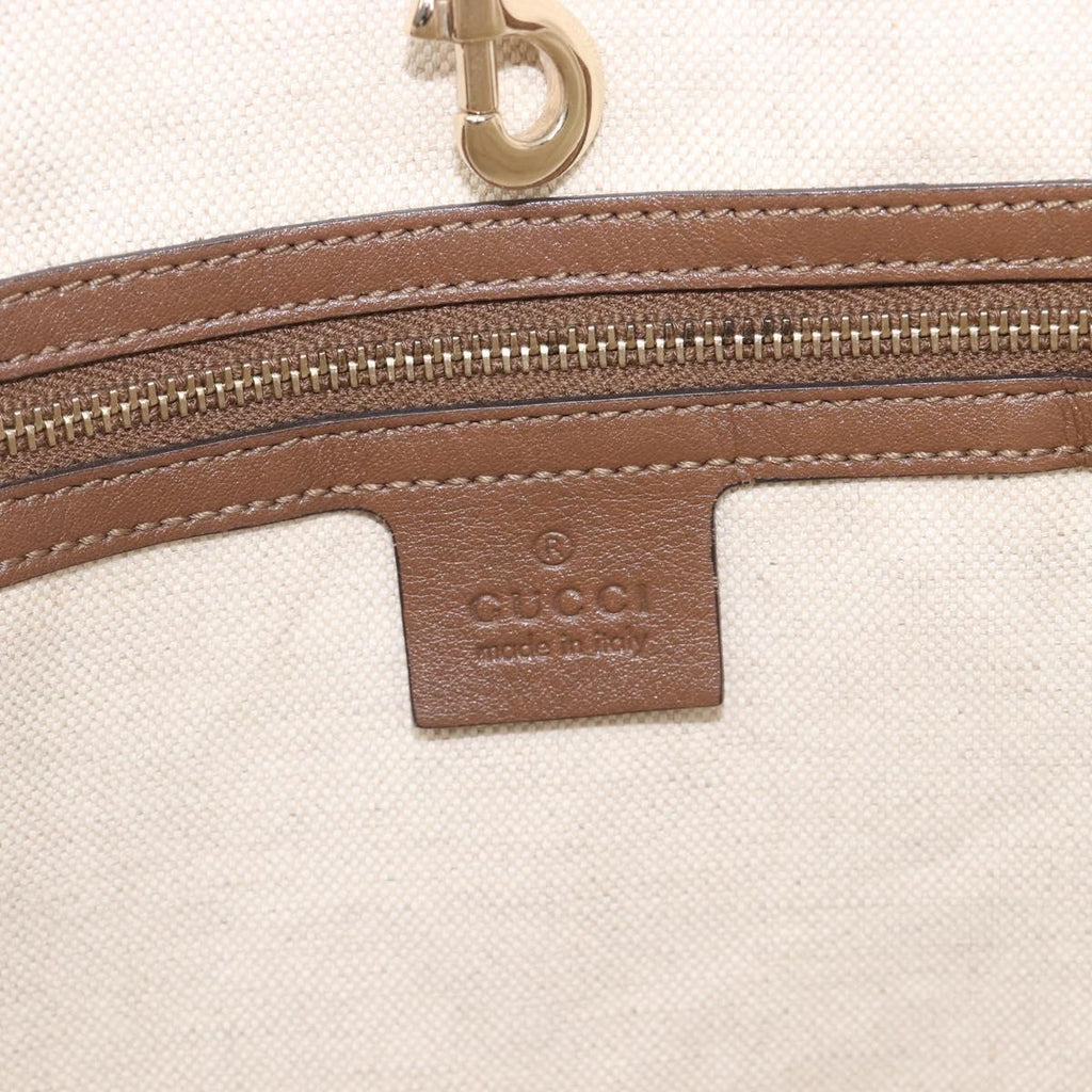 GUCCI Micro GG Supreme Tote Bag PVC Beige Gold 309613 Auth ep16905