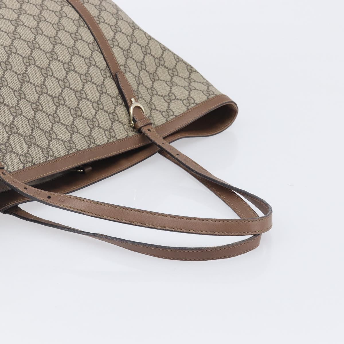 GUCCI Micro GG Supreme Tote Bag PVC Beige Gold 309613 Auth ep16905