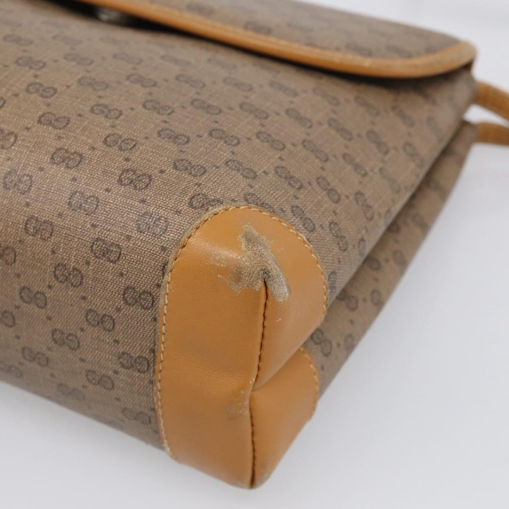 GUCCI Micro GG Supreme Shoulder Bag PVC Beige Gold 007 56 0087 Auth ep16909