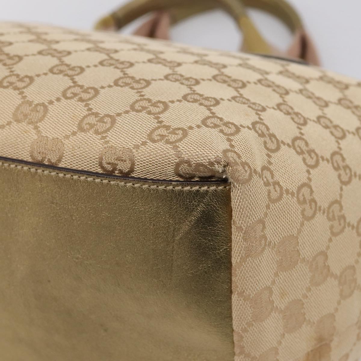 GUCCI GG Canvas Sherry Line Hand Bag Beige Gold 131230 Auth ep16915