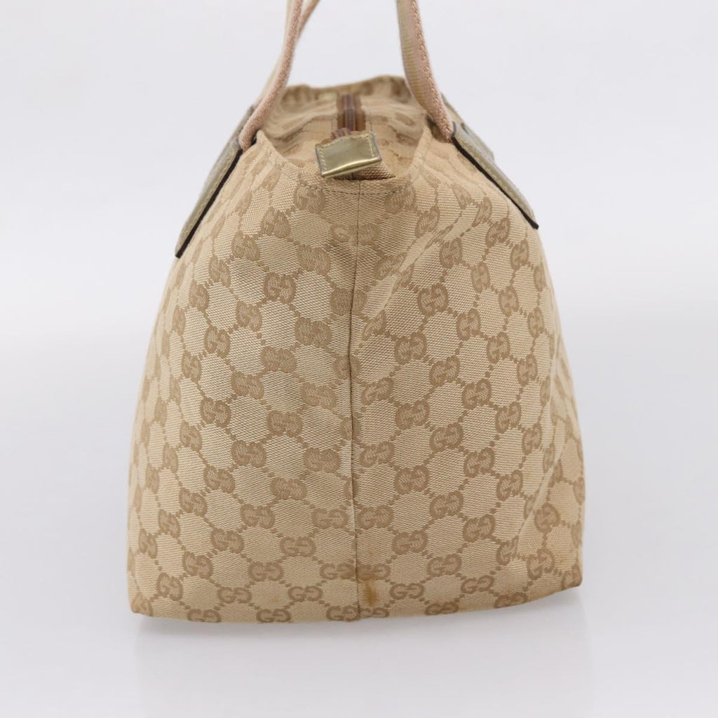 GUCCI GG Canvas Sherry Line Hand Bag Beige Gold 131230 Auth ep16915