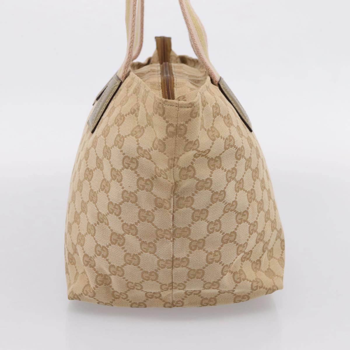 GUCCI GG Canvas Sherry Line Hand Bag Beige Gold 131230 Auth ep16915