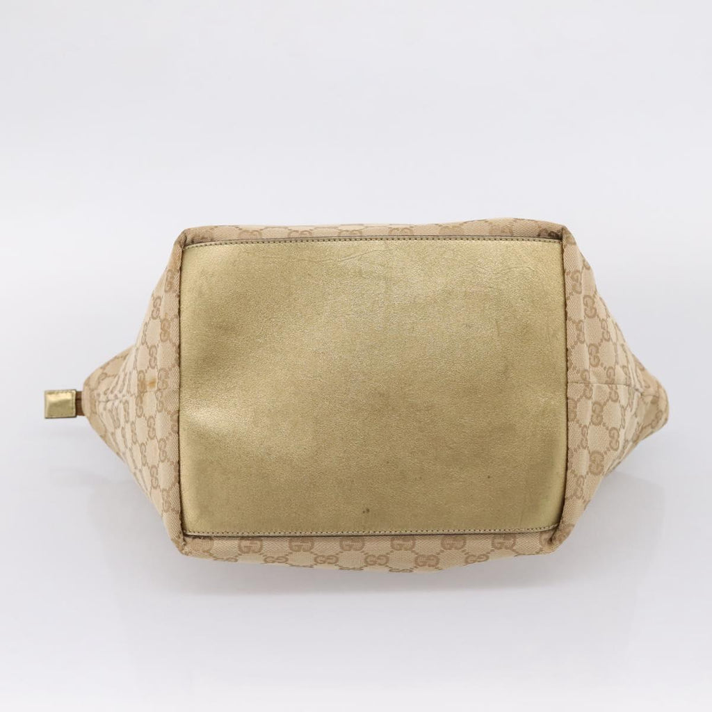 GUCCI GG Canvas Sherry Line Hand Bag Beige Gold 131230 Auth ep16915