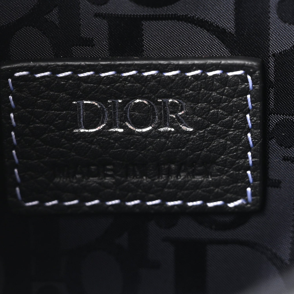 X KAWS Grained Calfskin Saddle Pouch Black