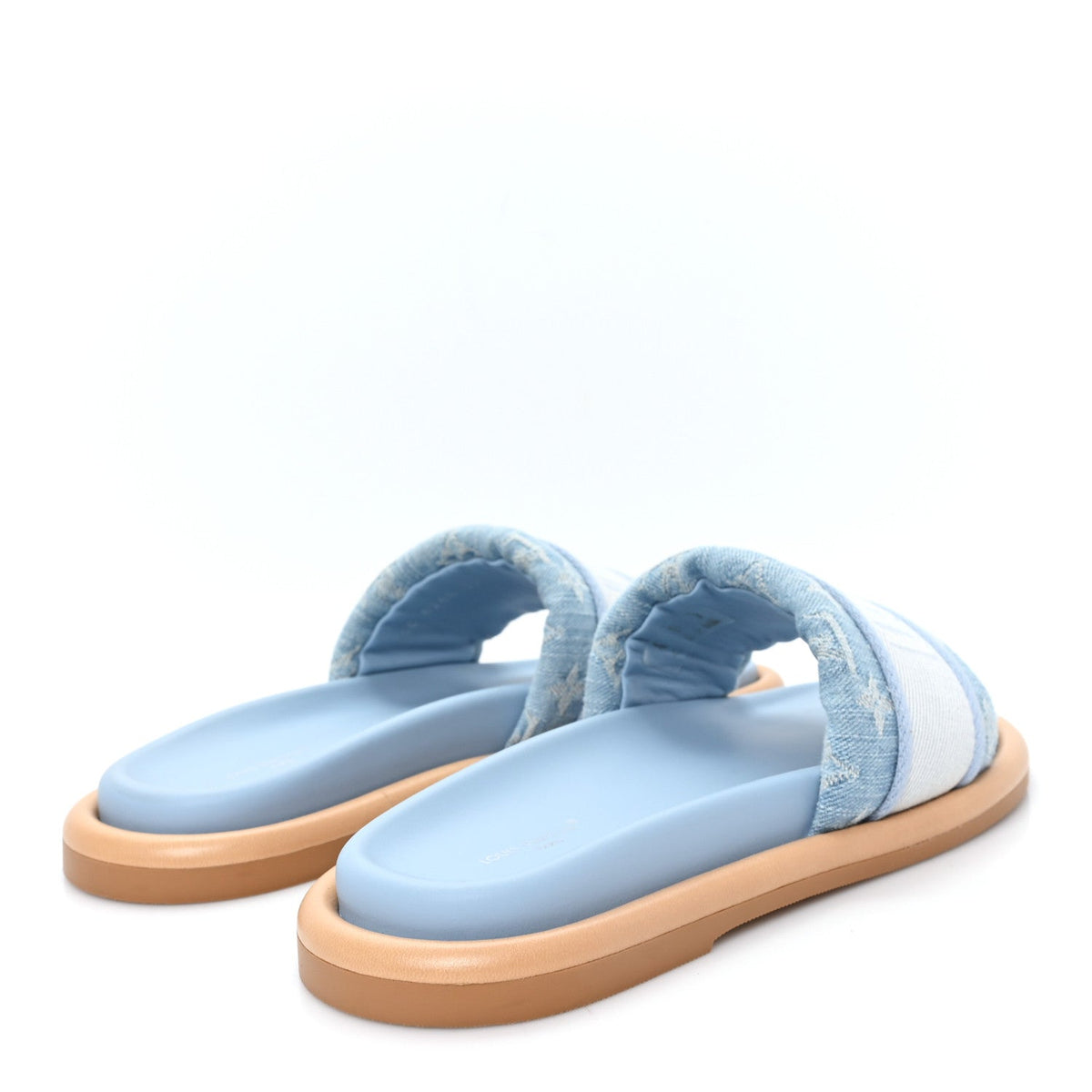 Monogram Denim LV Bliss Womens Comfort Mules 39 Turquoise