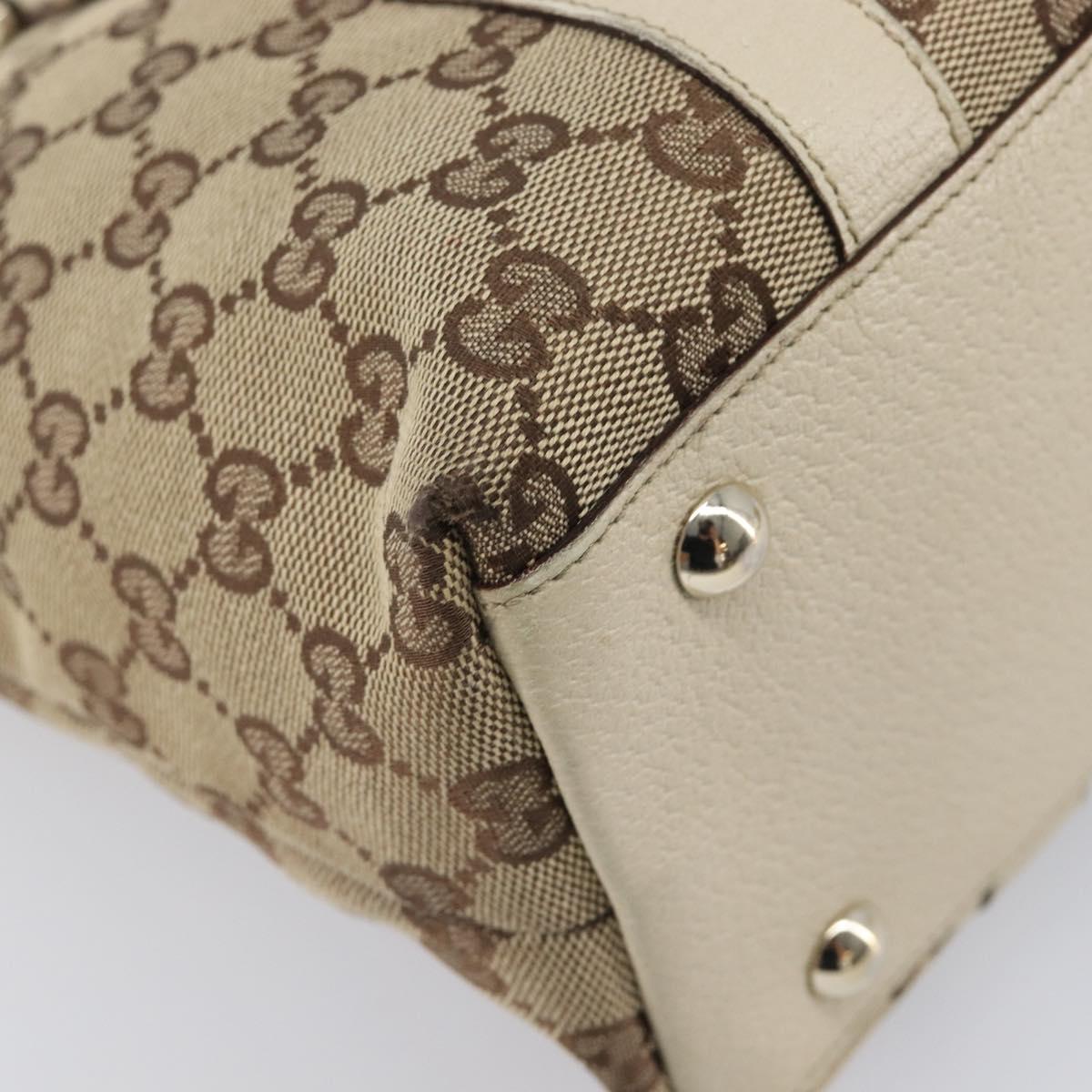 GUCCI GG Canvas Abbey Tote Bag Beige Gold 141470 Auth fm5503