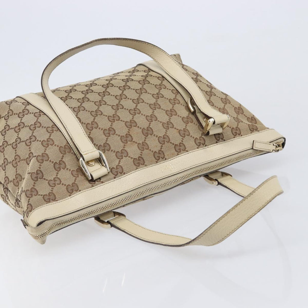 GUCCI GG Canvas Abbey Tote Bag Beige Gold 141470 Auth fm5503