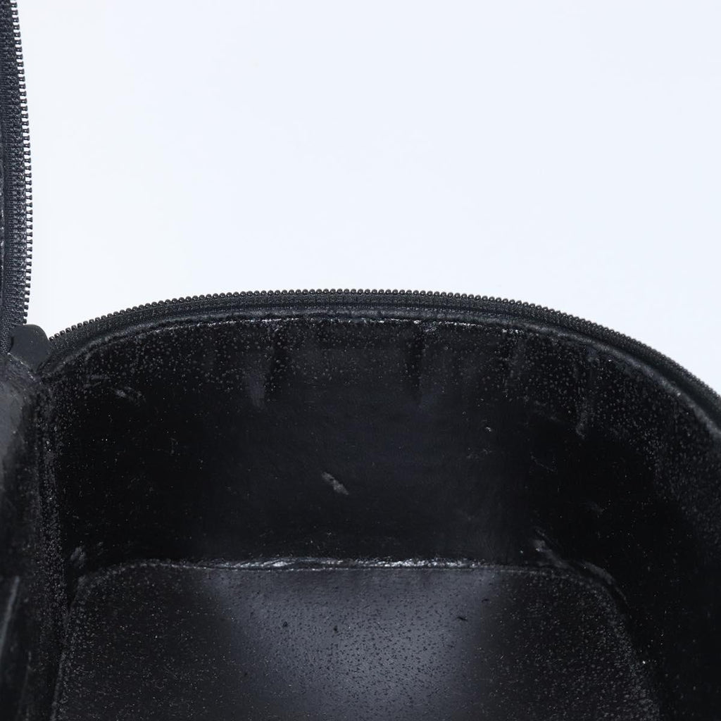 GUCCI Vanity Pouch Leather Black Silver 039 1705 0710 Auth hk4201