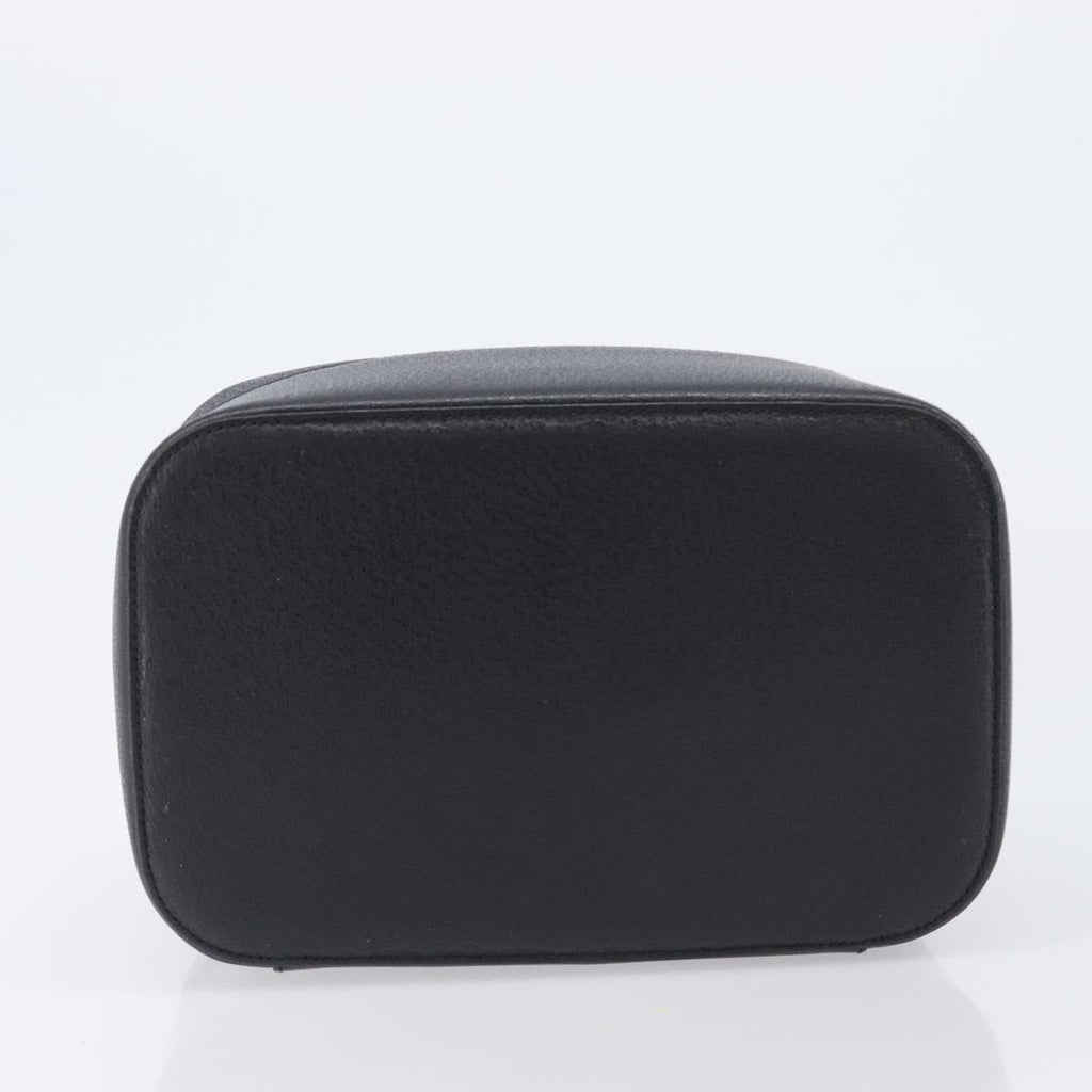 GUCCI Vanity Pouch Leather Black Silver 039 1705 0710 Auth hk4201