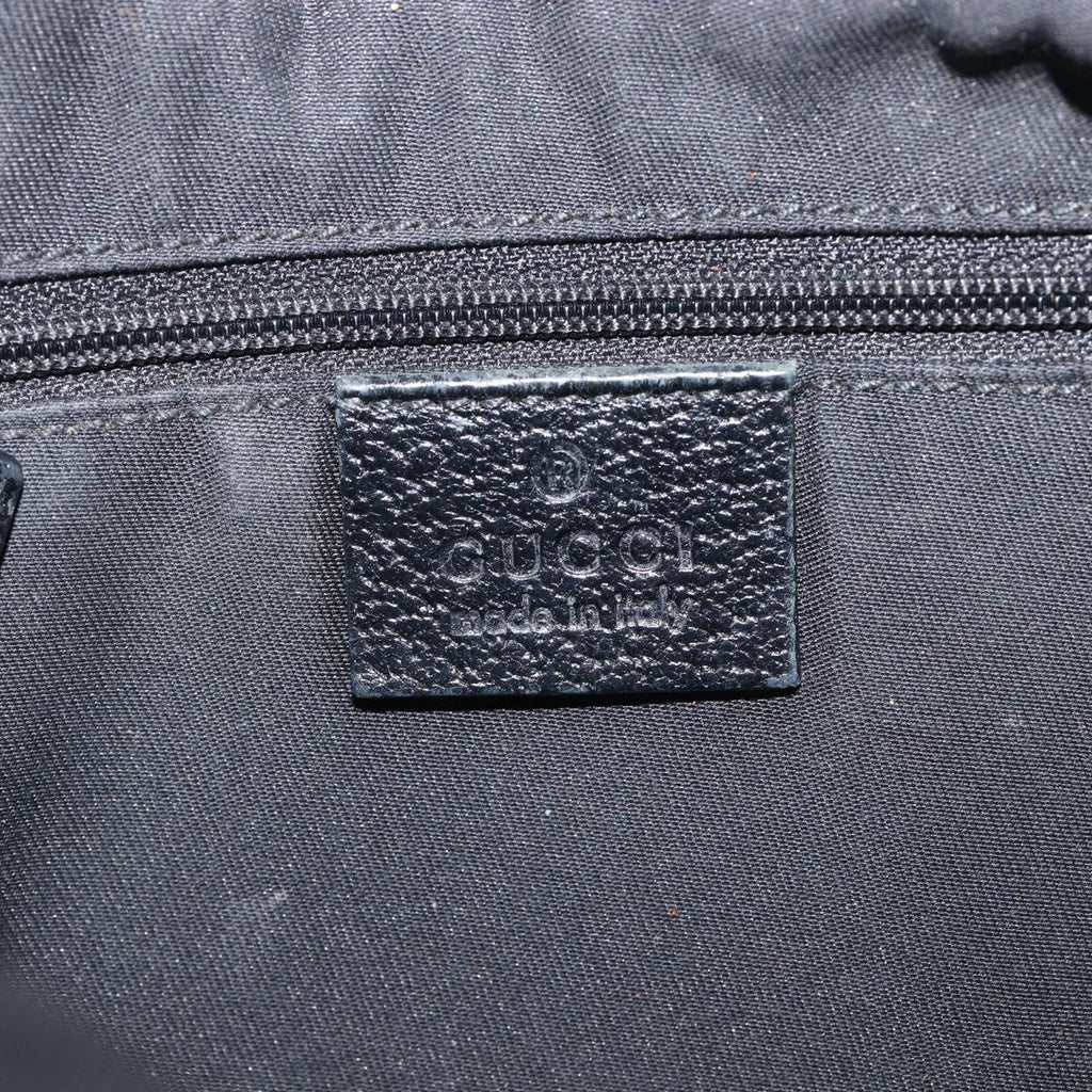 GUCCI GG Canvas Hand Bag Black Gold 145811 Auth hk4216