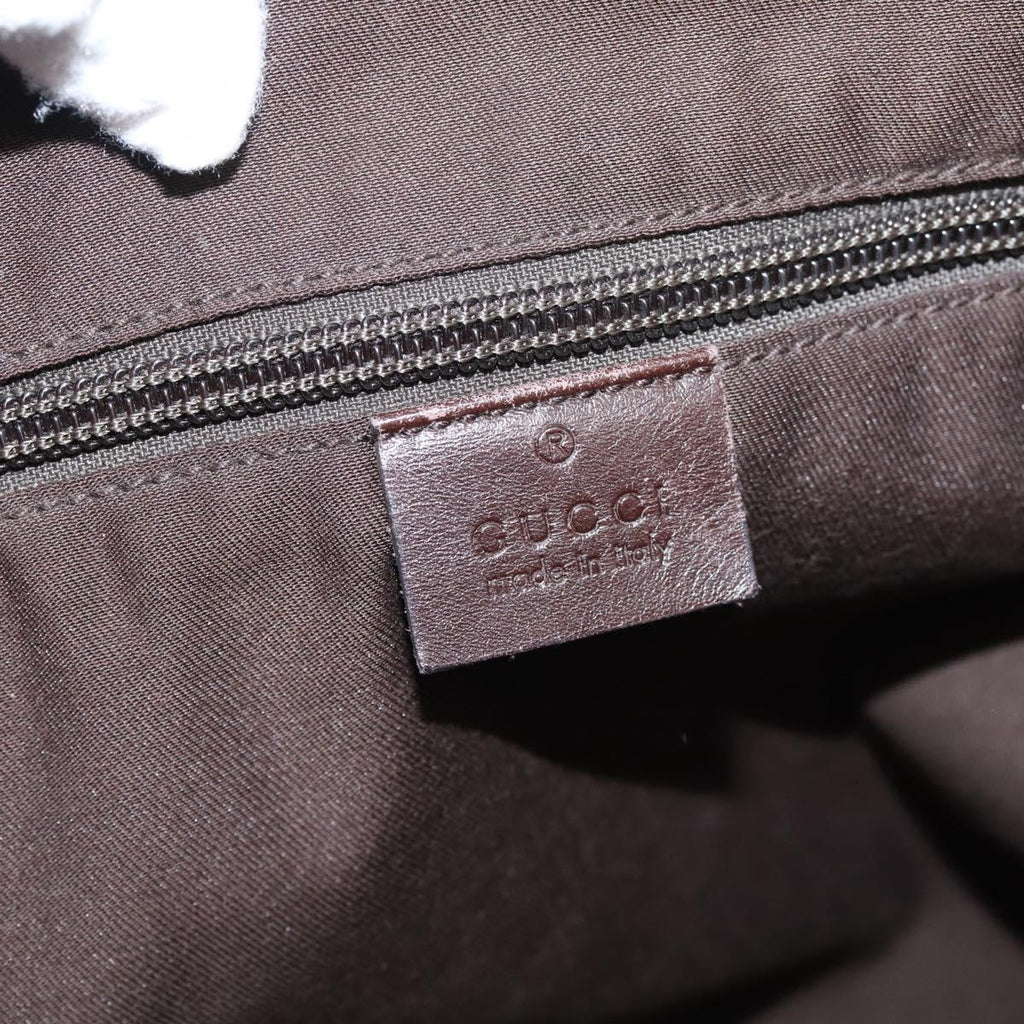 GUCCI GG Canvas Shoulder Bag Beige Silver 145857 Auth hk4220