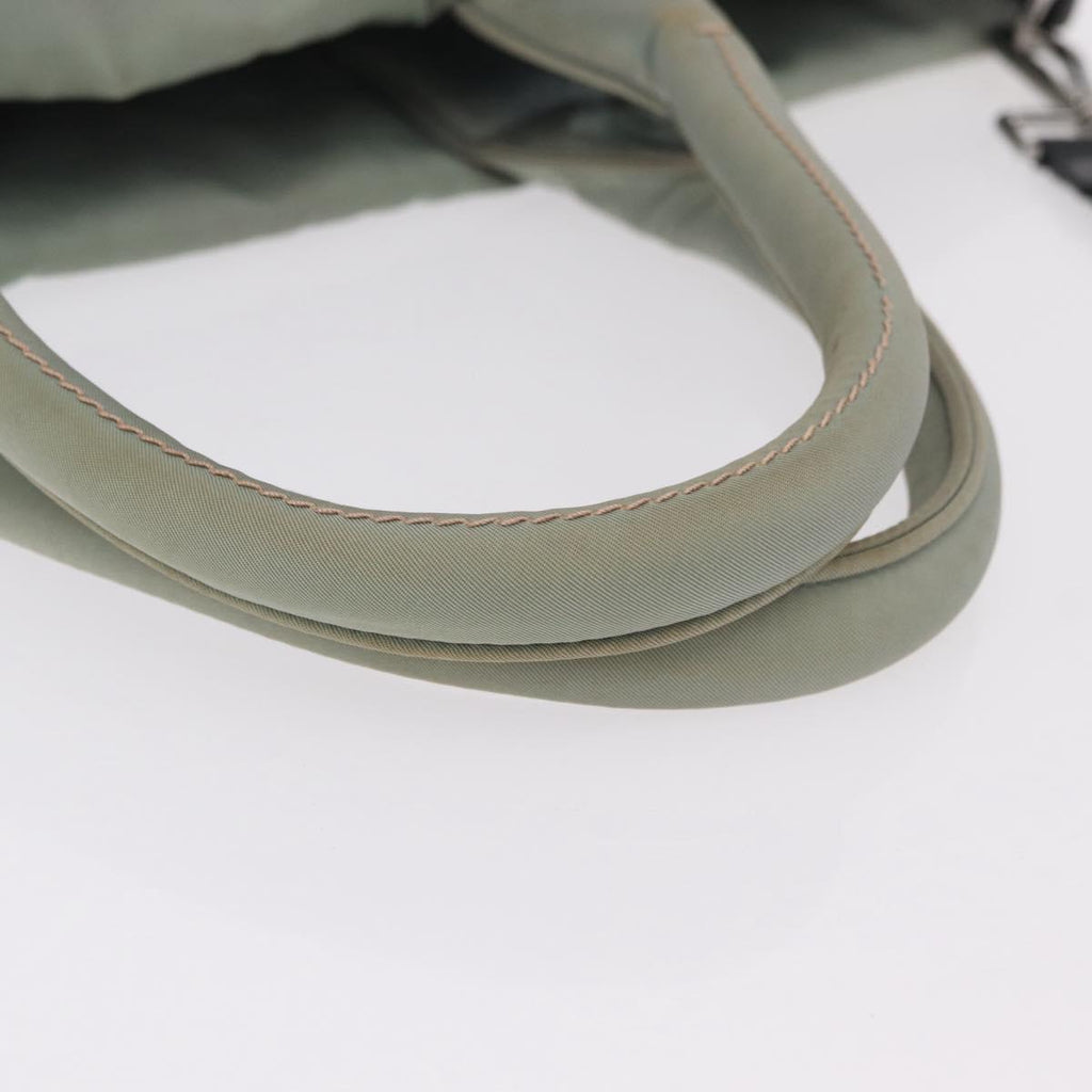 PRADA Reversible Hand Bag Nylon 2way Gray Silver Auth hk4227