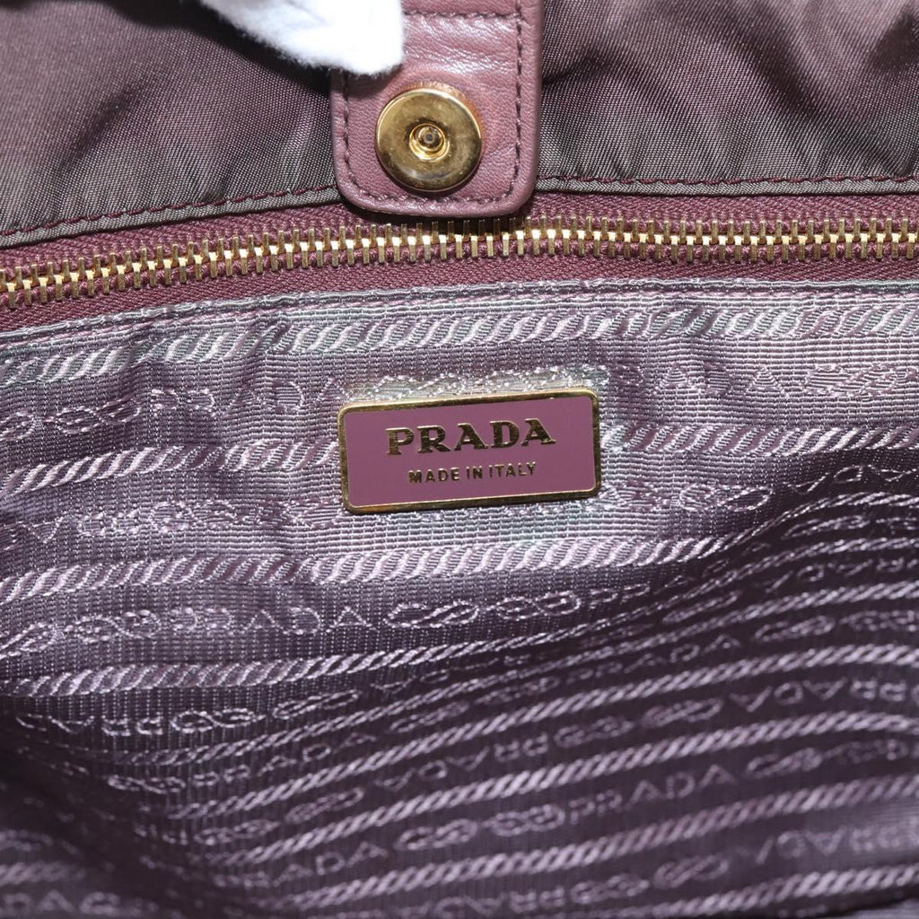 PRADA Tote Bag Nylon 2way Bordeaux Gold Auth hk4230