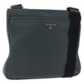 PRADA Shoulder Bag Leather Green Silver Auth ka5888V