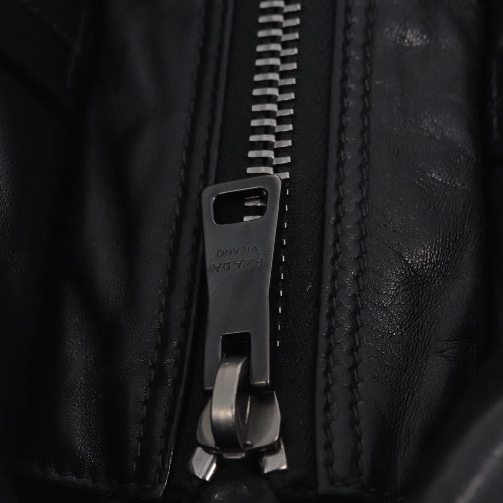 PRADA Hand Bag Nylon Gray Silver Auth ka6185A