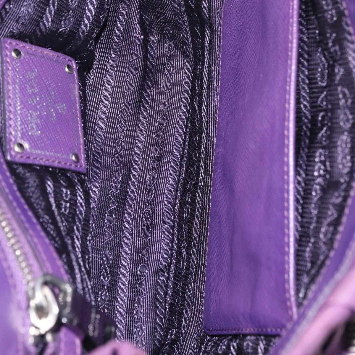PRADA Chain Shoulder Bag Nylon Purple Silver Auth ka6524