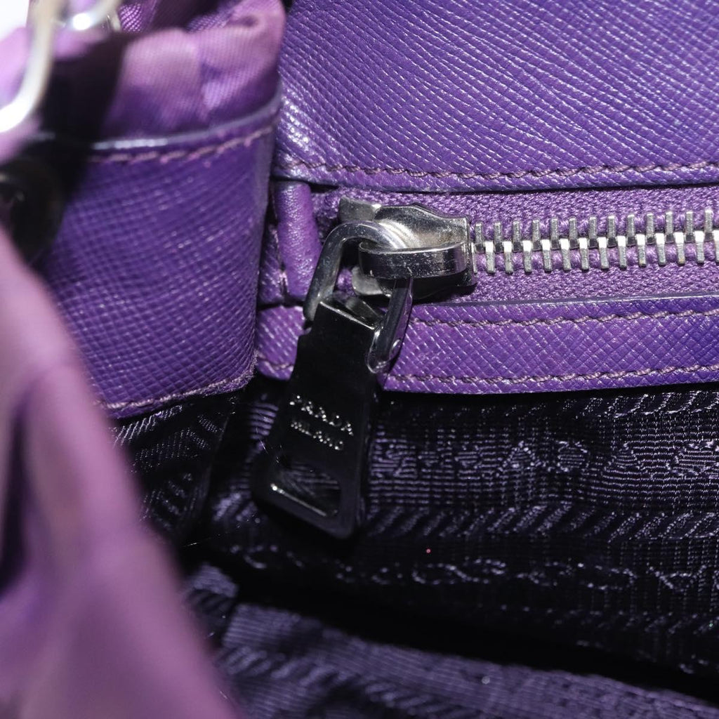 PRADA Chain Shoulder Bag Nylon Purple Silver Auth ka6524