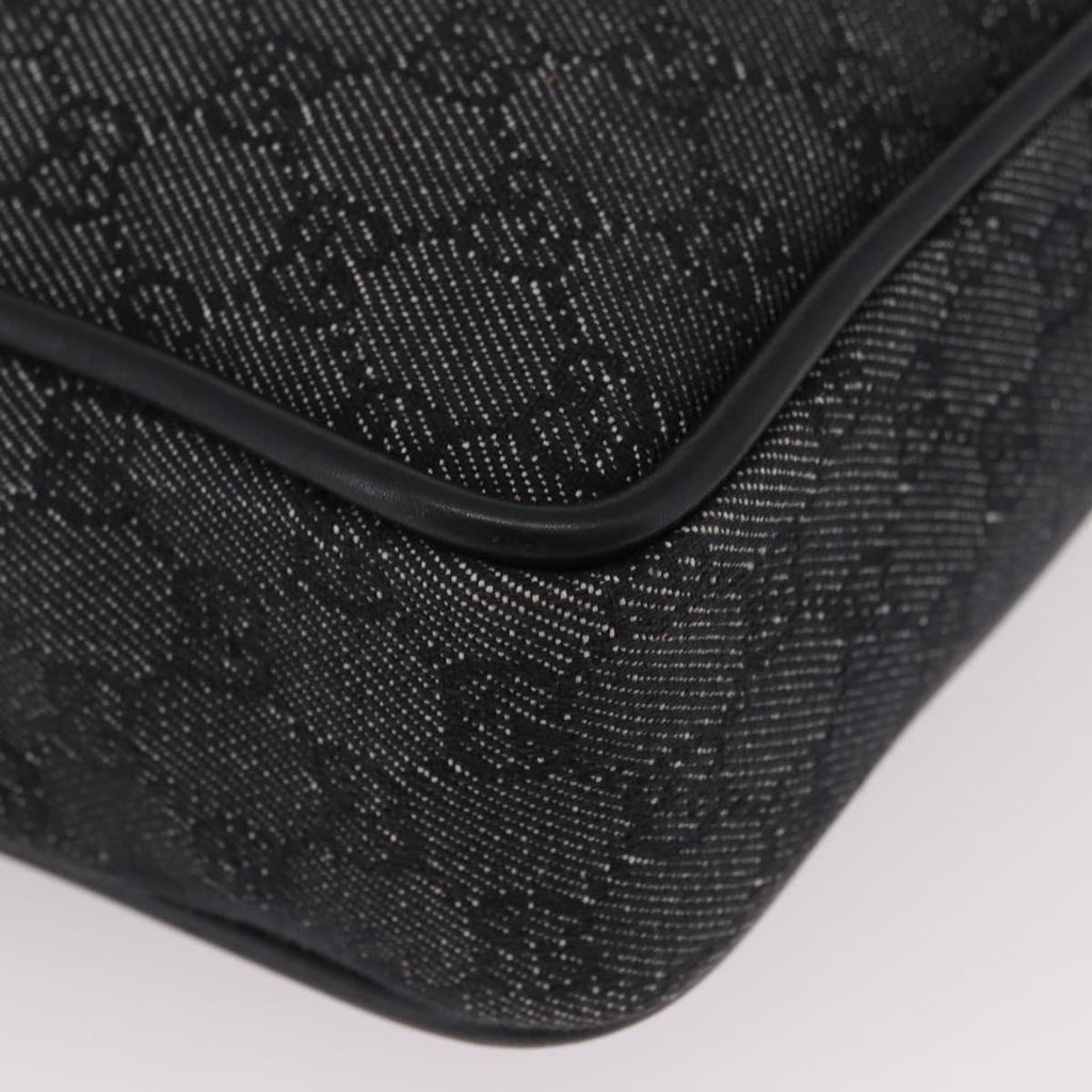 GUCCI GG Canvas Tote Bag Black Gold 92730 Auth ka6548A
