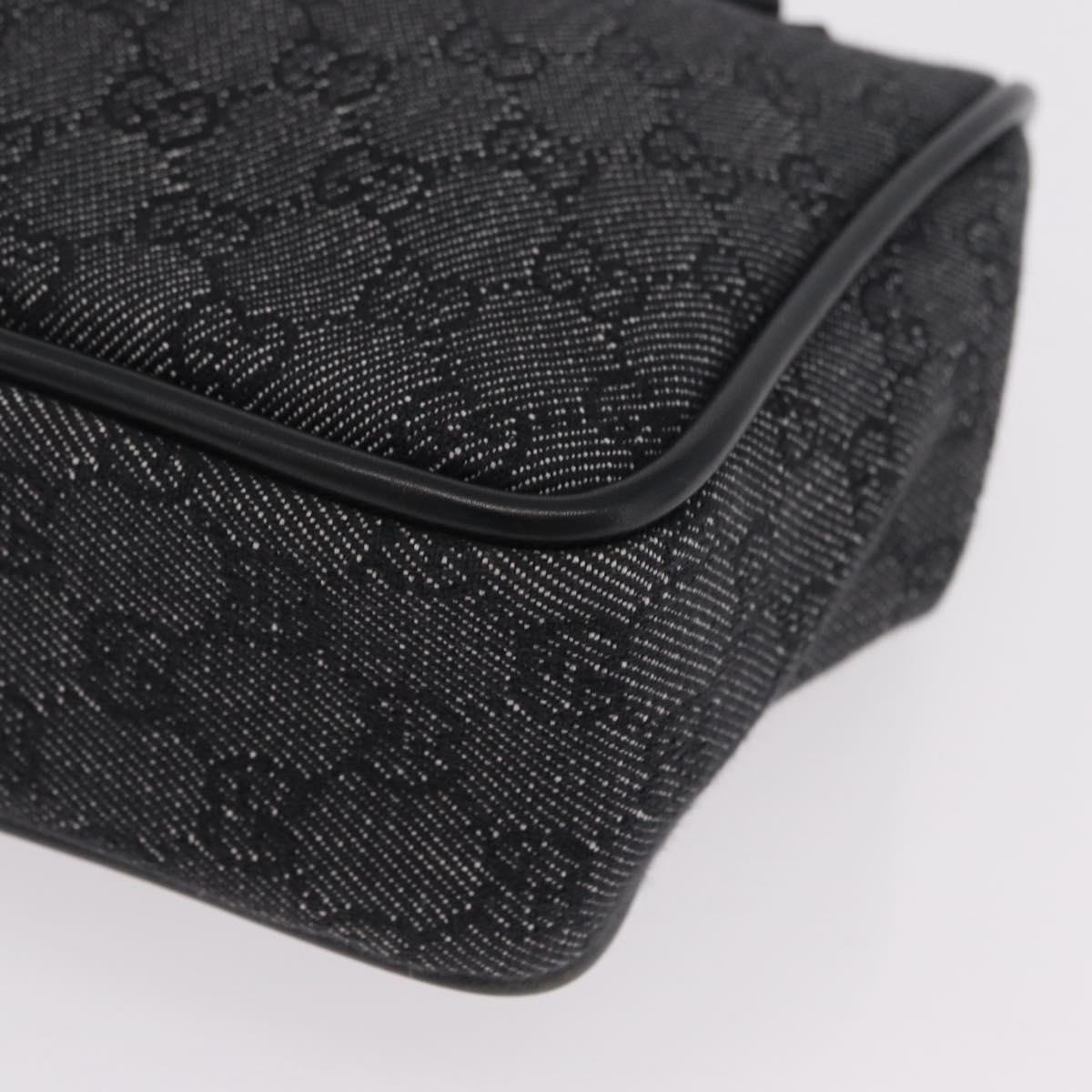 GUCCI GG Canvas Tote Bag Black Gold 92730 Auth ka6548A