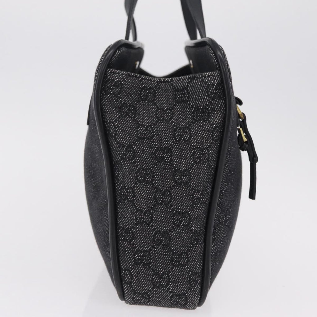 GUCCI GG Canvas Tote Bag Black Gold 92730 Auth ka6548A